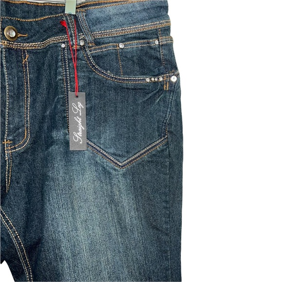 Unbranded Denim Wide Leg Bling Pockets Plus Size Jeans - Picture 2 of 9